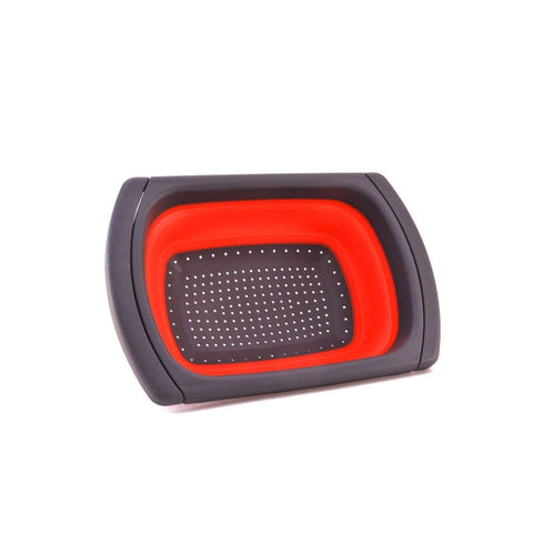 AussieSuperStore Homeware Supplies Collapsible Folding Silicone Kitchen Sink Space Saving Foldable Food Strainer Collapsible Folding Silicone Kitchen Sink Foldable Food Strainer CBSILSTRAINERRED